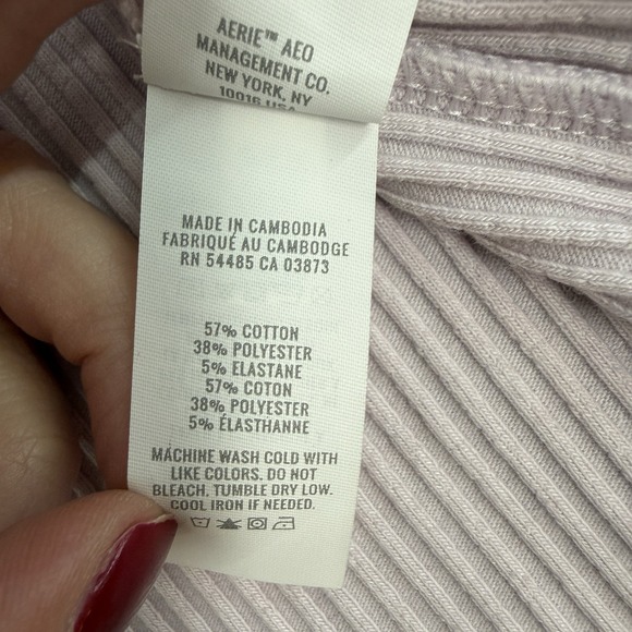 Aerie Ribbed Crop Tank Womens Large Purple Lavender Stretch Sleeveless Shirt - Picture 4 of 6